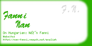 fanni nan business card